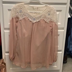 Blush and Lace Embellished top